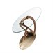Consola oval vidro temperado oval, nogueira e aço polido dourado Nogal