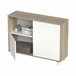 Aparador Lux 2 Portas para Sala Branco/ Madeira