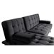 Sofá-cama chaise longue com mesa de centro Preto