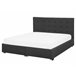 Beliani Cama com armazenamento Poliéster ROCHELLE 173x213 Cinza Escuro