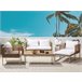 Beliani Conjunto lounge Madeira de acácia BERMUDA Branco/ Bege