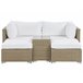 Beliani Conjunto lounge Ratan sintético NOTO Branco/ Bege