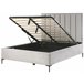 Beliani Cama con almacenaje Terciopelo SEZANNE 150x215 Azul Marino