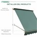 Toldo Manual Retrátil Aluminio e Poliéster Outsunny 180x70 Verde