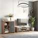 Aparador Melamina de Madeira, Metal HOMCOM 80 Cinza