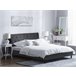 Beliani Cama com estrado Poliéster SAVERNE 177x228 Cinza Claro