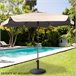 Aktive Guarda-sol de jardim grande hexagonal basculante marfim 230 cm UV50 Bege