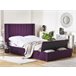 Beliani Cama com estrado Veludo NOYERS 190x247 Bege