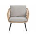 Beliani Conjunto lounge Ratan sintético CORINTH II Cinza Claro