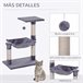 Arranhador para Gatos Aglomerado de Madeira, Pelúcia e Sisal Cinza