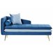 Beliani Chaise longue izquierdo Terciopelo GONESSE Azul Marino
