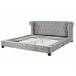 Beliani Cama Terciopelo CAVAILLON 225x246 Cinza Claro