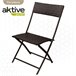 Conjunto de mesa e cadeiras dobráveis de rotim Aktive para terraço Preto