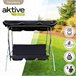 Cadeira de baloiço de jardim preta com capota basculante de 3 lugares Aktive Preto