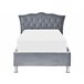 Beliani Cama com armazenamento Veludo METZ 126x217 Bege