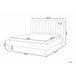 Beliani Cama com estrado Veludo MARVILLE 198x225 Azul Marino