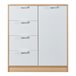 Aparador Varkaus com 4 gavetas + 1 porta MDF 80 Carvalho