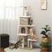Arranhador para Gatos Aglomerado de Madeira, Pelúcia e Sisal Castanho