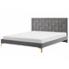 Beliani Cama com estrado Veludo LIMOUX 187x213 Azul Marino