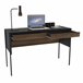 Mesa de escritório Mallorca com 2 gavetas Preto/ Madeira