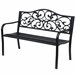 Banco de Jardim Aço e Ferro Fundido Outsunny Preto
