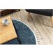 Tapete BERBER 9000 circulo Franjas berbere marroquino shaggy 120x120 Azul