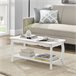 Mesa de centro Pearl Vintage com MDF lacado e prateleira de pinho Branco