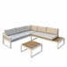Set ANNABEL sofá de canto com mesa de centro em branco e cinza Branco