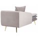 Beliani Chaise longue versão à direita Veludo GONESSE Cinza