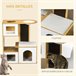 Casa para Gatos MDF e Pelúcia PawHut Castanho