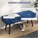 Banco de Pé de Cama Aço, Espuma e Poliéster HOMCOM, casa - quarto Azul