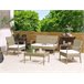 Beliani Conjunto lounge Ratan sintético MARSALA Bege