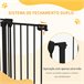 Barreira para Cães Aço e Plástico PawHut Preto