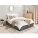Beliani Cama com estrado Poliéster DINAN 147x214 Cinza Escuro