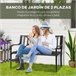 Banco de Jardim Aço Outsunny 128x62 Preto