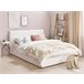Beliani Cama com armazenamento Veludo LAVAUR 183x210 Branco/ Bege