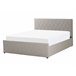 Beliani Cama com estrado Pele sintética ROCHEFORT 150x214 Cinza Escuro