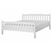 Cama Pinho GIVERNY 160 x 200 cm Castanho escuro 169x208 Branco