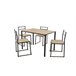 Conjunto de Mesa e 4 Cadeiras SIDNEY Preto/ Madeira