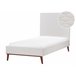 Beliani Cama Veludo BAYONNE 101x212 Branco/ Bege