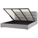 Beliani Cama baú Veludo BATILLY 194x224 Cinza Claro