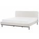 Beliani Cama com estrado Poliéster CORIO 193x219 Cinza Claro