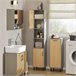 Armário de casa de banho alto com 2 portas BZR131-NG SoBuy Cinza