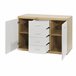 Aparador ERVA 4 gavetas 2 portas branco carvalho Branco/ Madeira