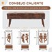 Banco Pé de Cama PU, Espuma e Madeira de Borracha HOMCOM Castanho