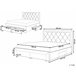 Beliani Cama com armazenamento Veludo LIEVIN 165x217 Azul Marino
