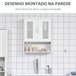 Armário de Parede Casa de Banho MDF e Liga de Alumínio kleankin Branco