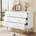 Aparador de 6 gavetas com motivos geométricos e pés 120 Branco