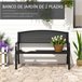 Banco de Exerior Aço Outsunny 127x60 Preto