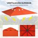Toldo de Reposição para Pérgola Poliéster Outsunny 2x2 Laranja